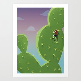 Climbing Cactus Art Print
