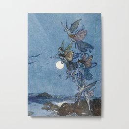“Elves” Fairy Tale Art by Edmund Dulac Metal Print | Painting, Fairies, Watercolor, Mythology, Elves, Angels, Fantasy, Shakespeare 