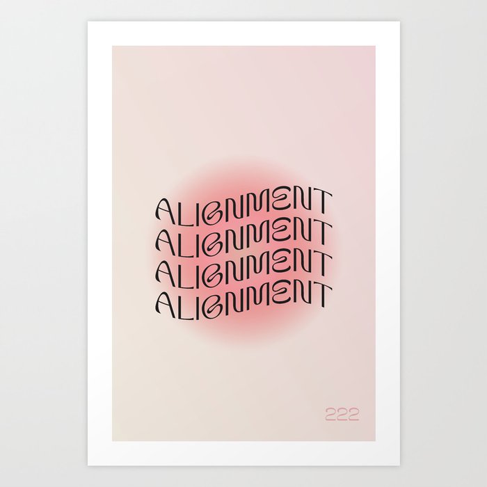 Pink Aura Retro Gradient Alignment 222 Art Print