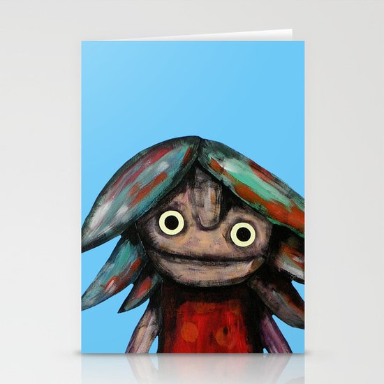 Girl vith teddy bear Stationery Cards