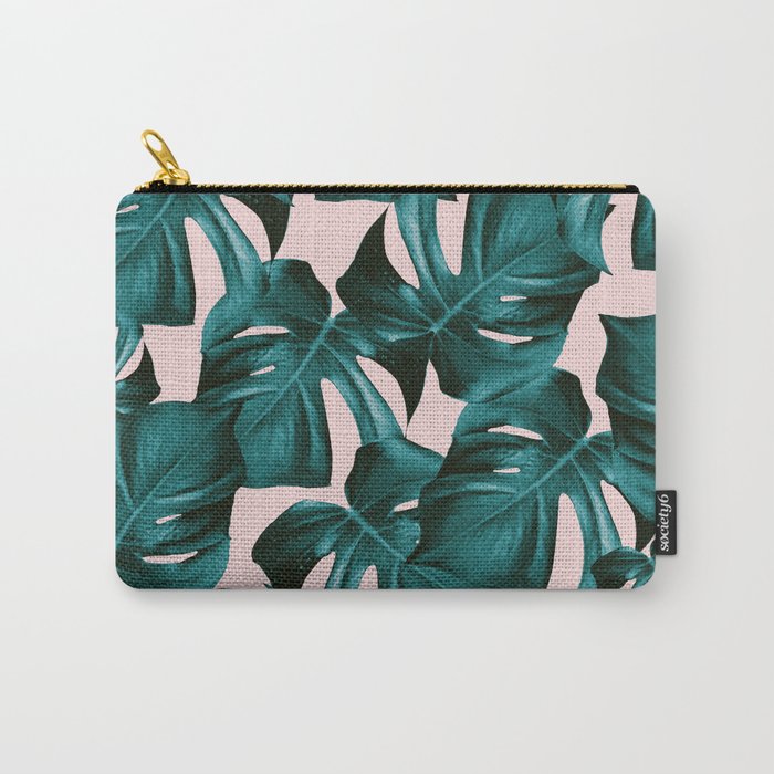 Tropical Monstera Leaves Pattern #1 #foliage #decor #art #society6 Carry-All Pouch