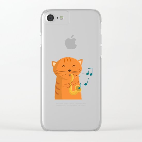 Jazz Cat Clear iPhone Case