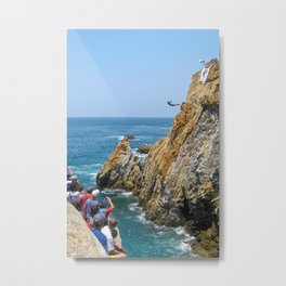 La Quebrada Cliff Divers  Metal Print | Tourists, Photo, Diving, Jumping, Touristattraction, Diver, Water, Seascape, Verticalimage, Performance 