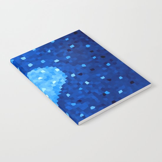 Winter Blue Crystallized Abstract Heart Notebook