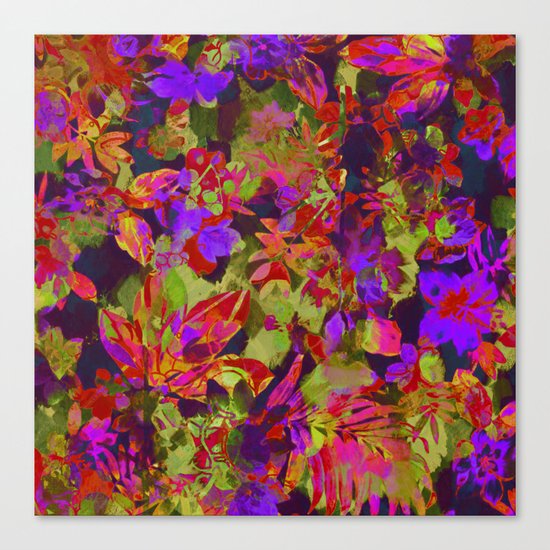 colorful floral with purple accent Canvas Print