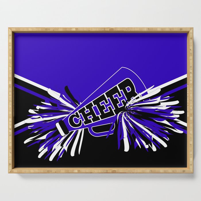 Blue, Black and White Cheerleader Design Serving Tray
