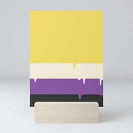 Nonbinary Flag Drip Mini Art Print