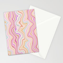 Liquid rainbow retro color pattern Stationery Card