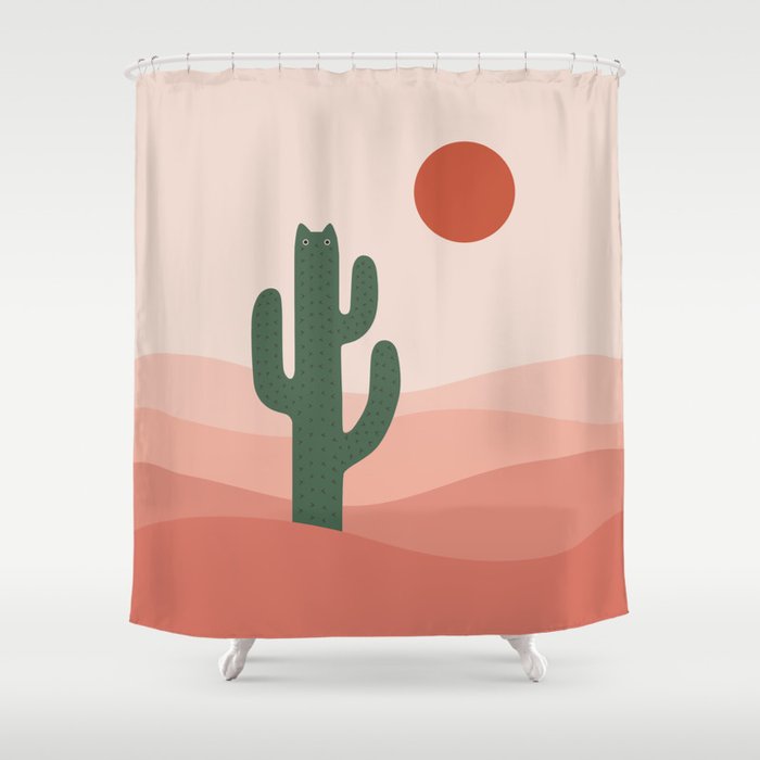 Cat Landscape 84: Cat-tus Shower Curtain