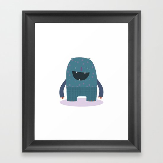 BLUE MONSTER Framed Art Print