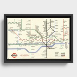 London underground railways. Framed Canvas