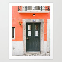 Lisbon Door 29 Orange Wall Charm Art Print