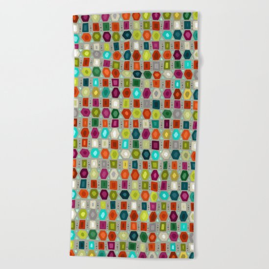 hex strip willow Beach Towel