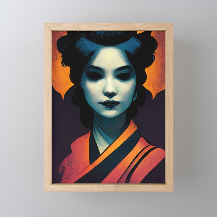 The Ancient Spirit of the Geisha Framed Mini Art Print