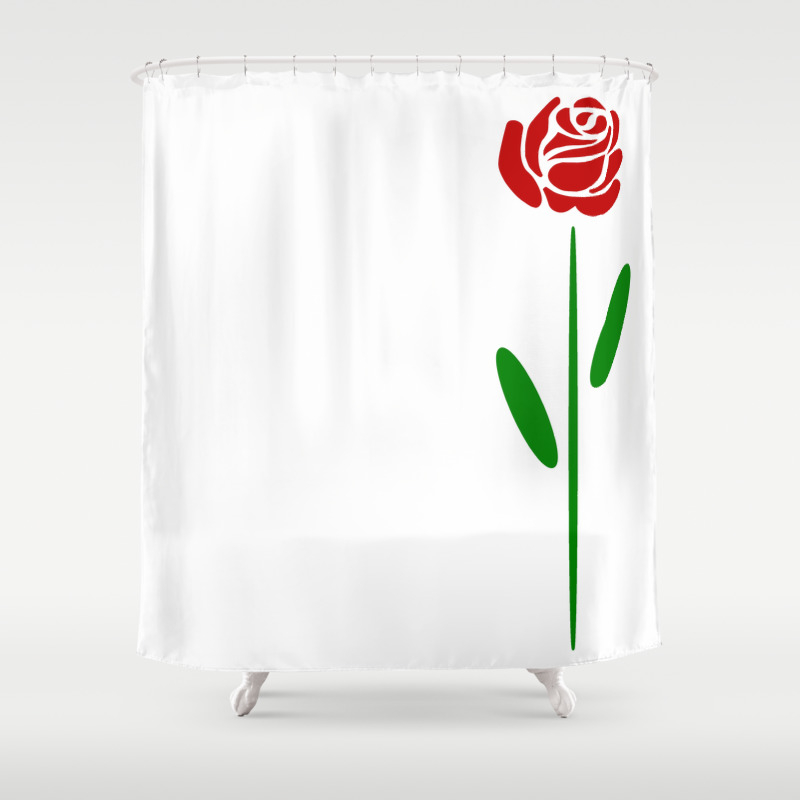 Single Long Stemmed Red Rose Shower Curtain By Auntieshoe Society6