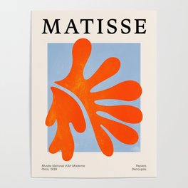 Red Coral Leaf: Matisse Paper Cutouts II Poster