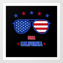 Brea California Art Print | Brea California, Brea, California Ctiy, Usa Flag Vintage, California, American Flag, Usa Flag, Graphicdesign, Brea 4Th Of July, Brea Usa Flag 