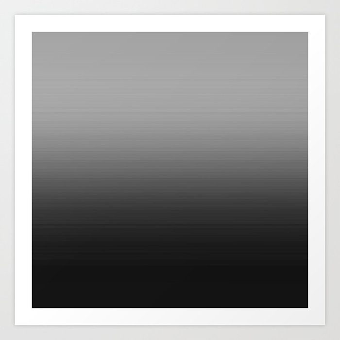 Gray Black Ombre Art Print