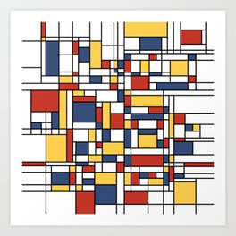 Mondrian De Stijl Pattern Art Print