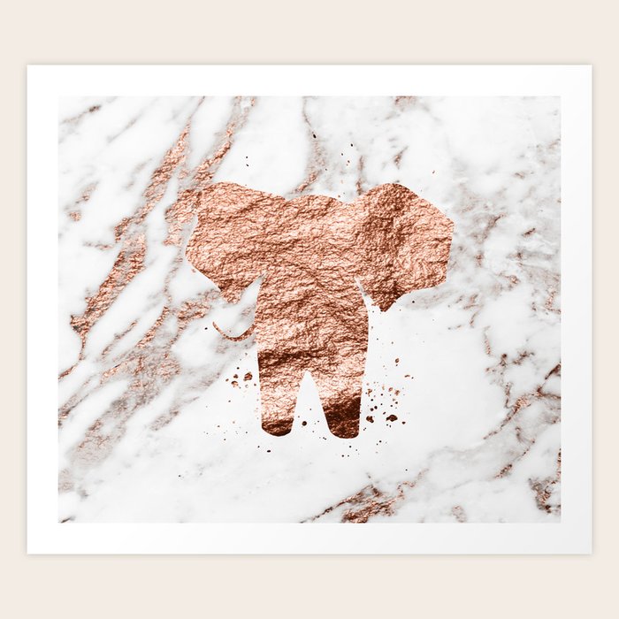 Elephant Rose Gold Marble Art Print By Peggieprints Society6 Looking for the best wallpapers? elephant rose gold marble art print by peggieprints