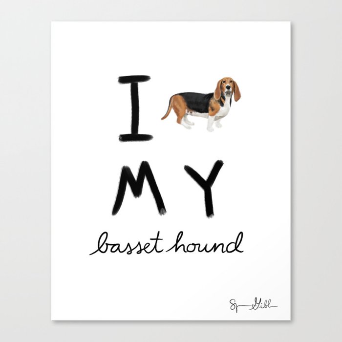 basset hound love Canvas Print