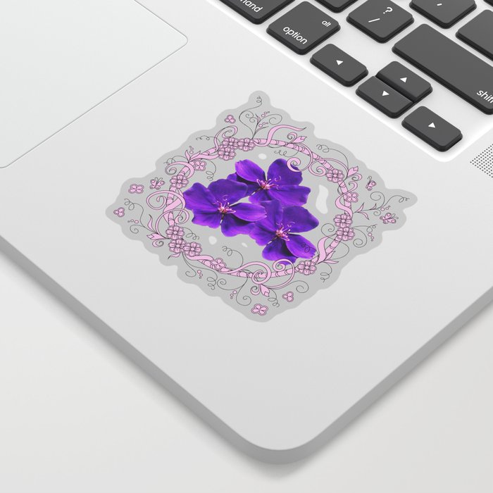 violet composition pink frame Sticker