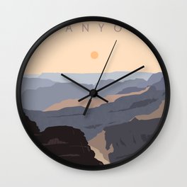 Grand Canyon Wall Clock | Sunset, Stone, Travel, Grand Canyon, Pastel, East Coast, Rocks, Arizona, Retro, West Coast 