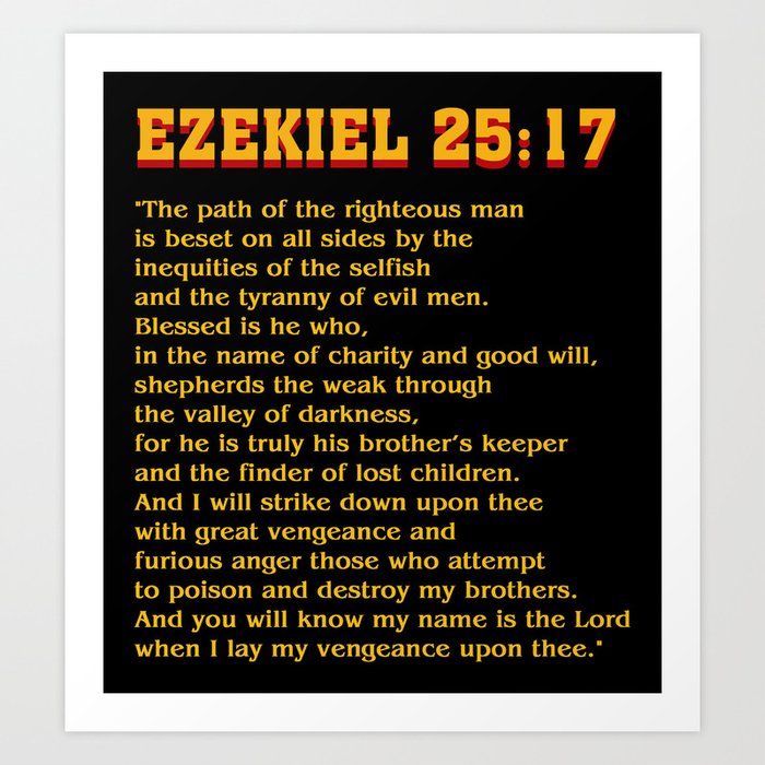 Ezekiel 25:17 Art Print