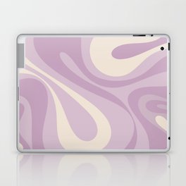 Mod Swirl Retro Abstract Pattern in Lavender Cream Laptop Skin