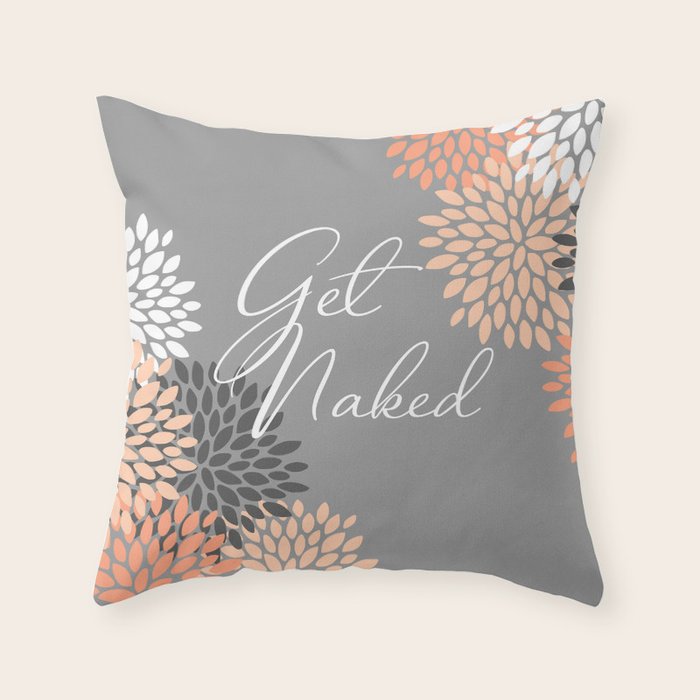 coral and gray throw pillows