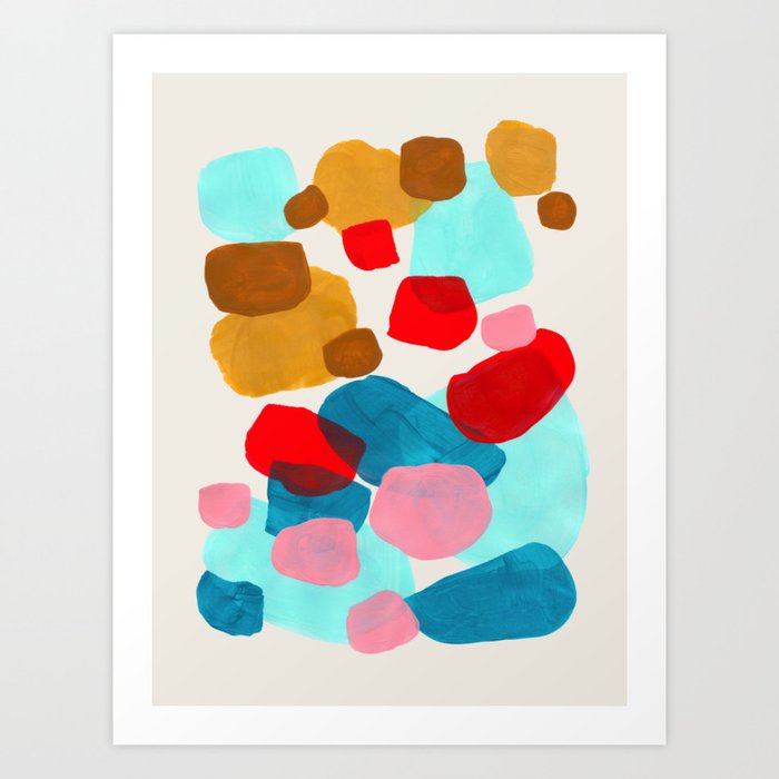 Fun Colorful Bright Abstract Shapes Mid Century Modern Patterns