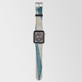 Teal Beige Sky Blue Abstract Modern Artwork Apple Watch Band
