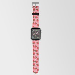 Pink and Strawberry Pattern | Cute and Kawaii Home Decor| Fruit Illustration | Apple Watch Band