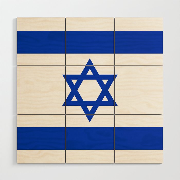 Israeli Flag of Israel Wood Wall Art by Sterling