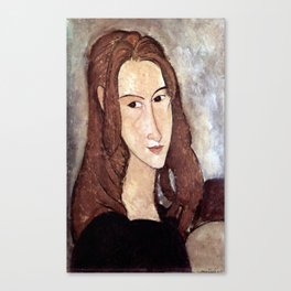 Amedeo Modigliani - Portrait of Jeanne Hébuterne in profile Canvas Print