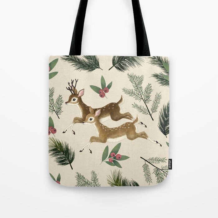 winter deer // repeat pattern Tote Bag