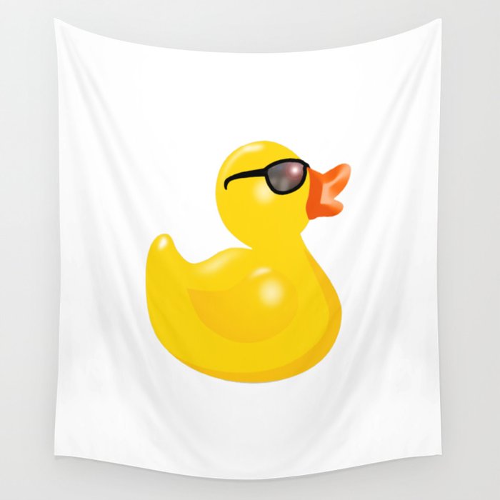 Rubber Duck with Sun Glasses Wall Tapestry