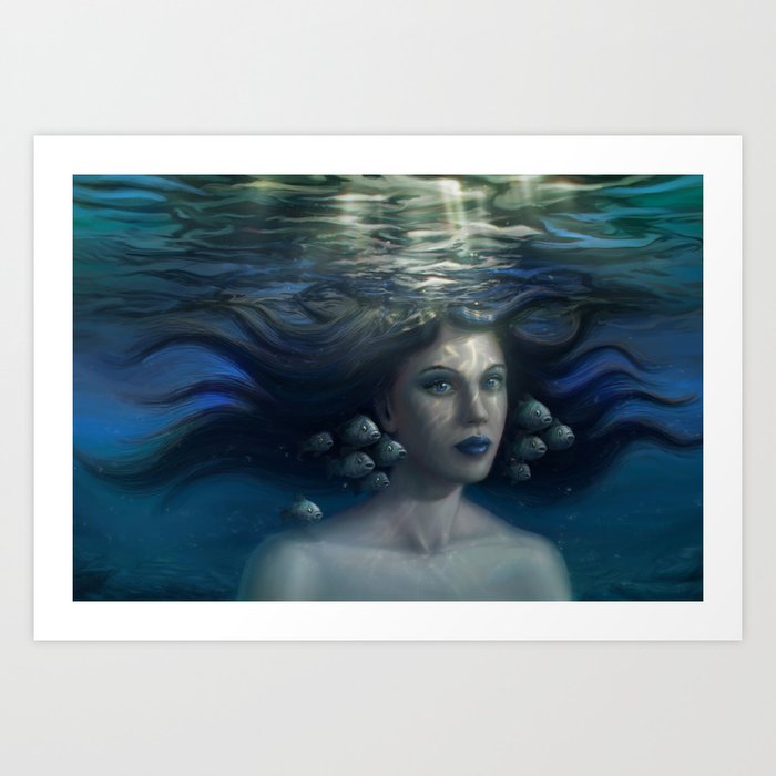 Underwater Girl #1 Art Print