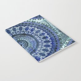 Vintage Blue Wash Mandala Notebook