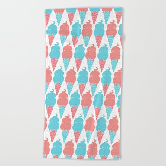 Ice cream pattern Beach Towel