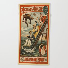 Vintage poster - Coney Island Beach Towel