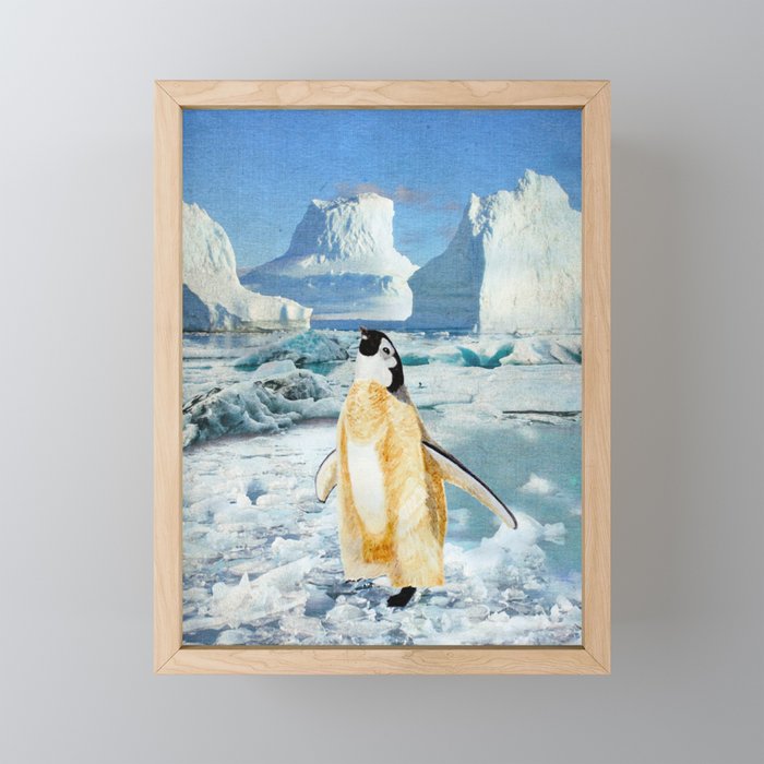 Penguin Chick In The Arctic Framed Mini Art Print