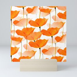 Orange Poppies On A White Background #decor #society6 #buyart Mini Art Print