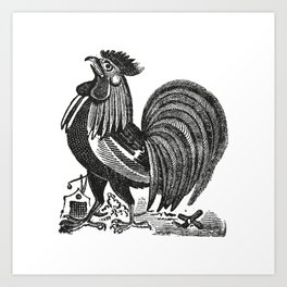 Black Rooster | Roosters | Chickens | Rural Life | Farm Life | Country Life | Posada | Art Print