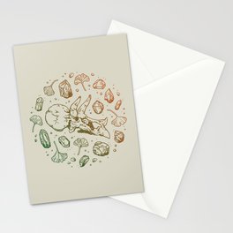 Triceratops Rocks! | Leaf Green & Pumpkin Spice Ombré Stationery Cards