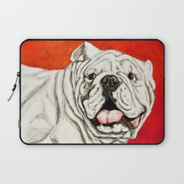 Uga the Bulldog Painting - Red Background Laptop Sleeve