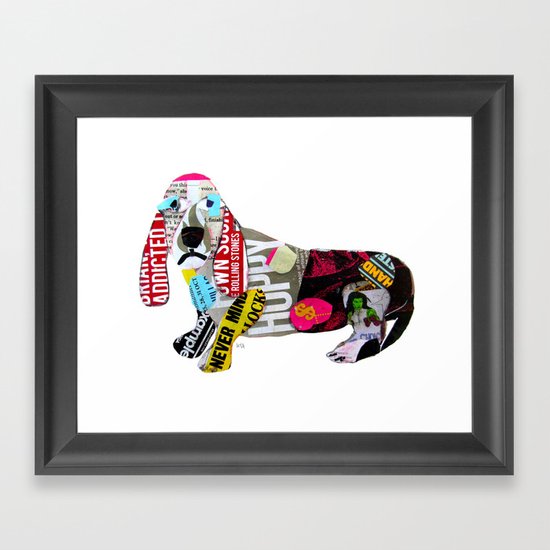 dachshund graffiti Framed Art Print