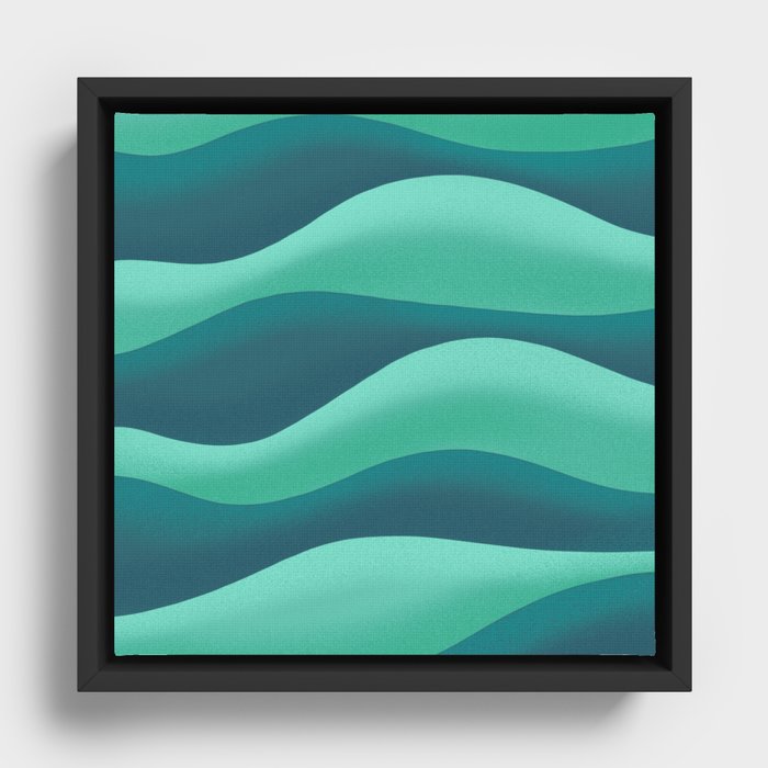 Blue Waves Framed Canvas