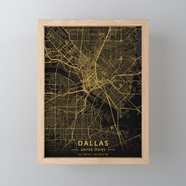Dallas, United States - Gold Framed Mini Art Print