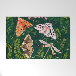 Moths and dragonfly Welcome Mat